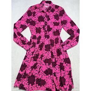 Kate Spade Spring Floral Smock Waist Midi Dress Sz 4 Pink Grandmillennial Remix